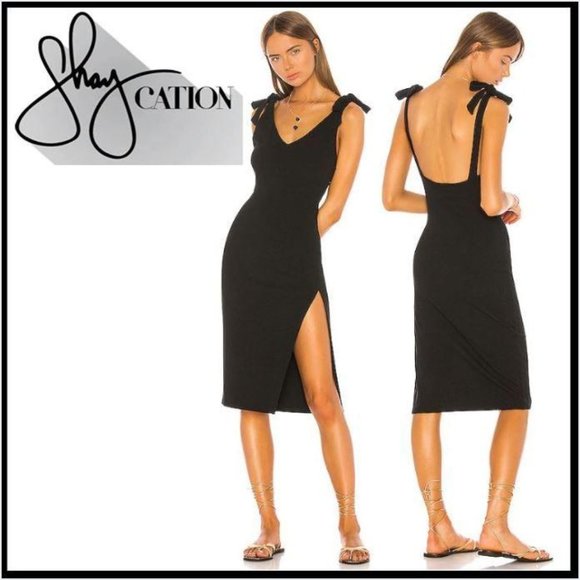 Shaycation Dresses & Skirts - NWT SHAYCATION Telle Midi Black Dress, Size Small
